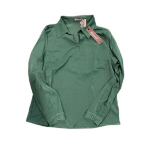 Allegra K Blouse for Women's Point Collar Popover Chiffon Long Sleeve Shirt